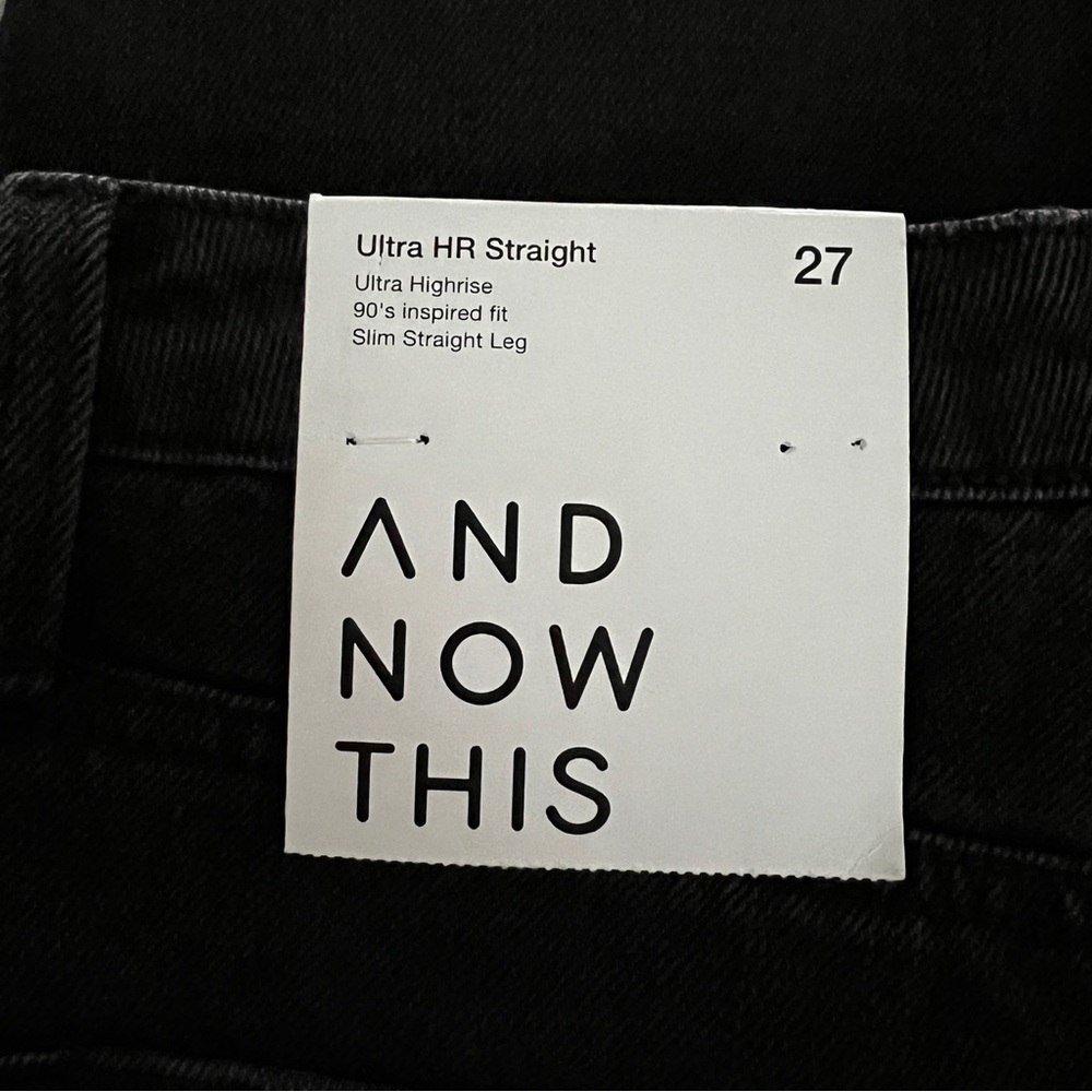 AND NOW THIS Black Ultra High Rise Jeans 90’s Inspired Fit Straight Leg … - Picture 10 of 10